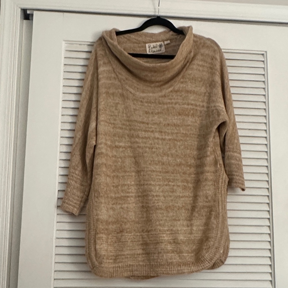 Cozy Tan Cowl Neck Sweater